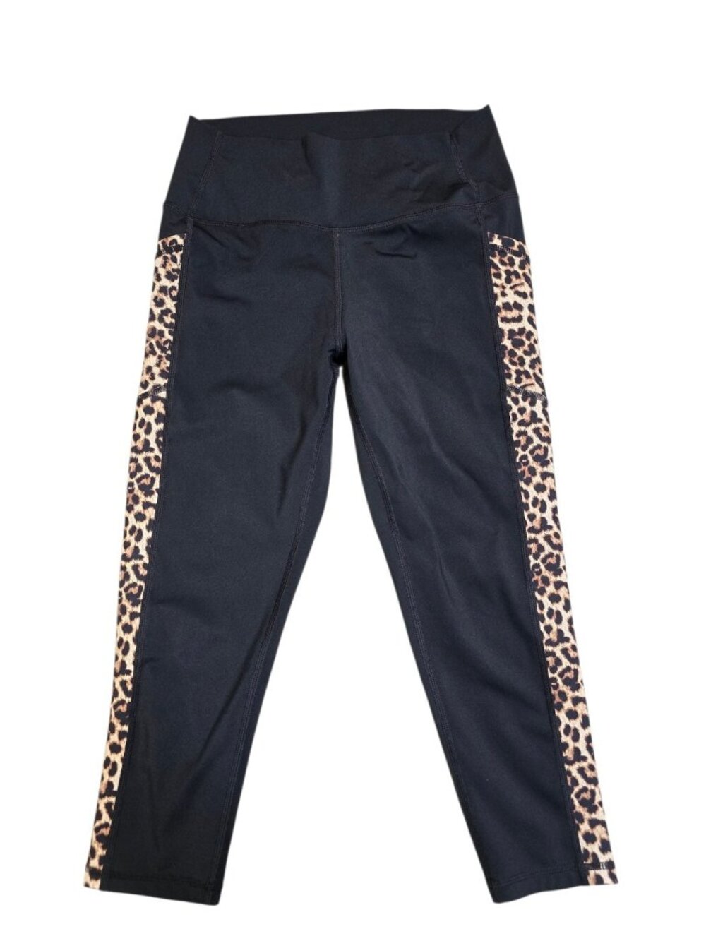 Zyia Active Brilliant Hi Rise Leopard Side Panel 20" Crop Legging Size 8-10